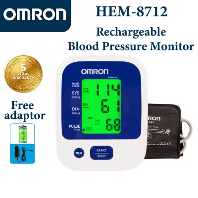【Free Adapter】Original OMRON HEM-8712 Upper Arm Automatic Blood Pressure Monitor High Accuracy Digital Tensimeter For Family
