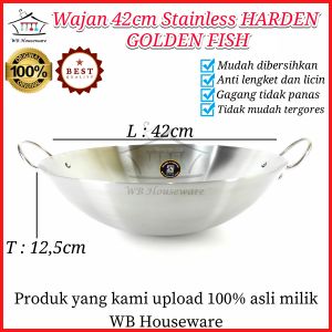 Wajan 42cm penggorengan anti lengket Stainless HARDEN GOLDEN FISH