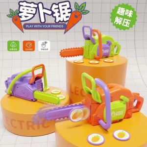 Radish Saw Projectile Launcher - Creative Pretend Play Toys for Children - Mainan Budak Lelaki Perempuan Workbench Tools 萝卜系列家族萝卜锯发射飞片减压创意过家家儿童玩具