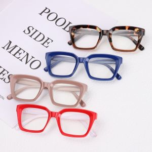 OKDEALS Men Women Diopter +1.0~+4.0 Portable Square Reading Glasses Large Frame Oversized Presbyopia Eyeglasses