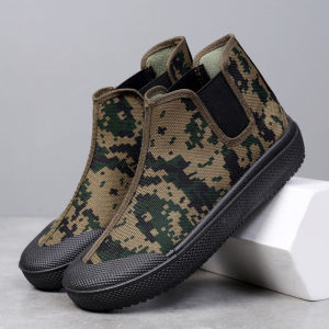 Free Shipping High-Top Work Shoes For Men Slip-On Style Suitable For Outdoor Use Construction Sites And Agricultural Fields Non-Slip And Wear-Resistant