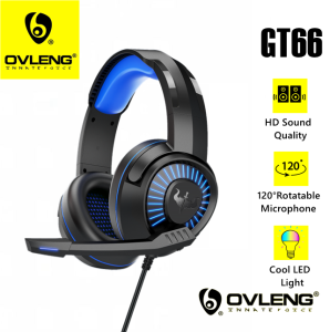OVLENG GT66 E-Sports Running RGB Backlight Gaming Stereo Sound Lightweight Headphone USB+ 3.5mm jack Plug