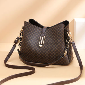 Baggie (Ready Stock) Bucket Bag Women Shoulder Bag Prints Handbags PU Leather Female Top Hand Bag Crossbody Fashion