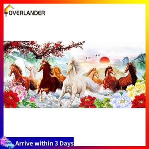 Canvas Running Horse Embroidery Set Cotton Thread Printed Cross Stitch Kit
