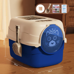 Cat Litter Fully Enclosed Cat Toilet Extra Large Deodorizing Splash-Proof with Sand for Kittens Cat Supplies