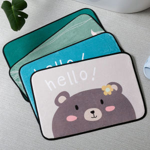(8 STORE) 40*60CM Cartoon Floor Mat Home Living Room Bathroom Anti Slip Floor Mat Water Absorption Carpet Velvet