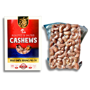 (W180CỒ) Hạt Điều Rang Muối Size Cồ Hạt to 380 hạt/kg còn vỏ lụa giá 125k Hộp 500gr