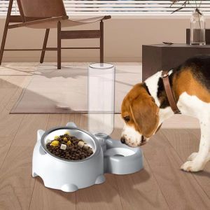 GBDSVD Detachable Cat Water Dispenser Anti-slip Automatic Water Refill Automatic Drinking Bottle Durable Removable Dual-purpose Pet Bowl Pet Supplies