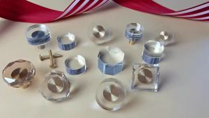Original Brass Crystal GlaBrass Round Handle Single Hole Modern Simple Octagonal Crystal Handle Cabinet Closet HandleSolid