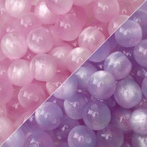10mm/12mm Resin Cat Eye Color Changing Round Beads shaped large hole pillar Loose Spacer Beads For Handmade Bracelet Necklace Earring Keychain DIY Craft Jewelry Making Accessories