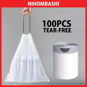 Extra Thick Large Roll Tear-Free Drawstring Garbage Bag Portable Easy to Grab Trash Bag for Kitchen Disposable Daily Waste Bin Liners
