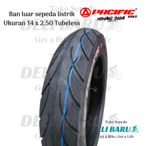 Pacific Ban luar 14 x 2.50 tubeless sepeda listrik tanpa ban dalam tube less