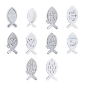 Rỗng hình dạng cá đứng silicon khuôn mẫu cho tealight chủ thạch cao trang trí nhựa Epoxy khuôn silicon