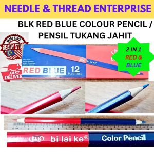 BLK RED BLUE COLOUR PENCILS / PENSIL TUKANG JAHIT / KAPUR PENSIL TUKANG JAHIT MERAH & BIRU 2 IN 1 / Sewing Machine Parts & Accessories(READY STOCK)