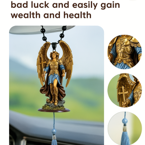 Angel Knight Guardian Pendant Angel Wings Necklace Car Hanging Lucky Charm Amulet Accessories Gift 天使骑士守护挂件