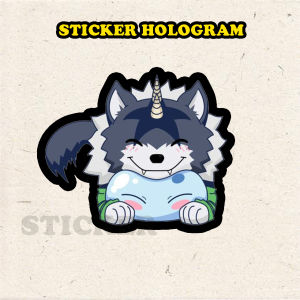 Stiker Hologram Slime datte ken ukuran 8 cm