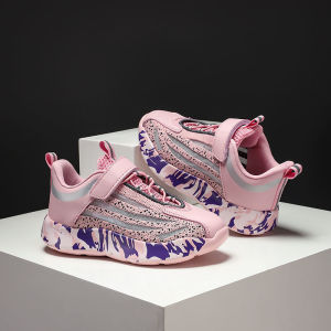 Childrens Sports Shoes Boys and Girls Casual Shoes Net Step Flying Shoes Velcro Sports Shoes Multi-purpose Non-slip Sports Shoes