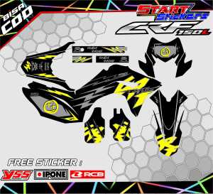 Striping Variasi Honda CRF 150 L  Geser Untuk Memilih Warna  Barang Ready Bosku  Sudah Di Cutting / Potong  Di Cetak Dengan Resolusi Tinggi Hd Jelas  Material Bahan   ----- VYNIL PREMIUM  ----- HOLOGRAM  ----- TRANSPARANT UV  Barang Sudah Di Lapisi Anti