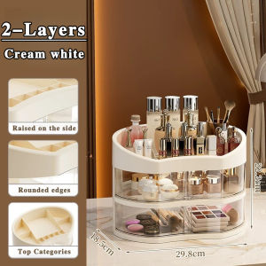 Rotatable Cosmetic Storage Rack Clear Dustproof Drawer Makeup Organiser Box Large Capacity Cosmetic Storage Case for Dressing Table