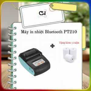 Máy in nhiệt không dây Bluetooth mini PT210 - Máy in tem nhãn sticker bill hóa đơn cầm tay PT210 tặng kèm giấy in