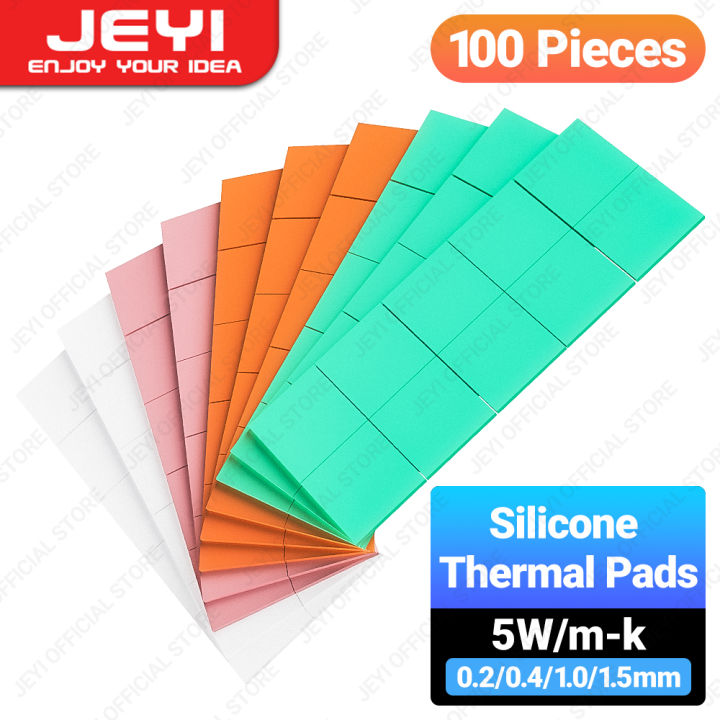 JEYI 100Pack Thermal Conductive Silicone Pads, M.2 SSD NVMe NGFF