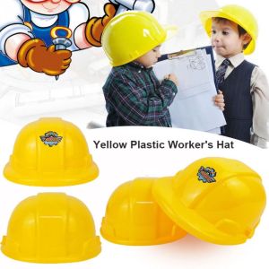 LETIGO Plastic Play House Workers Hat Cosplay Props Yellow Engineering Hat Supplies Kid Engineering Construction Kids Birthday Party Decor Supplies