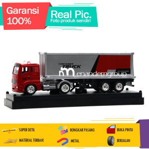 Diecast Miniatur Mainan Mobil Truk Kontainer Trailer Cargo Mika Susun