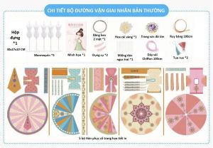 Bộ đồ chơi thiết kế thời trang Hán phục công chúa cổ trang cao cấp DIY thiết kế thời trang cổ đại Trung Hoa Combo 5 bộ