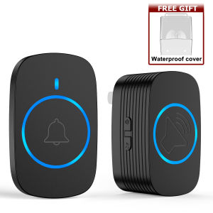 Wireless Doorbell with Waterproof case Door Bell 1 Button 1/2/3 Receiver IP55 300M Range 5 Volume 38 Tones Door Chime