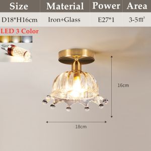 Modern Ceiling Lights Crystal Glass Corridor Balcony Aisle Light LED Luxury Entrance Hanging Lights Atmosphere Art E27