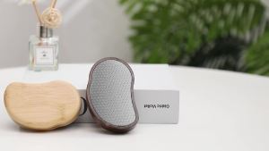 BEZOX Glass Foot File - Nano-Glass Pumice Stone Foot Scrubber Heel File Callus Remover for Silky Smooth Feet Portable Pedicure Tool for Summer & Vacation - Walnut Wood Handled