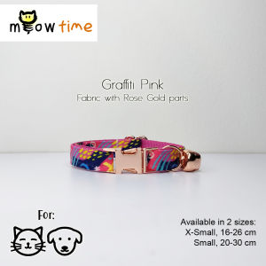 MeowTime: Minimalist Fabric Pet Collar Cat Collar Dog Collar with Bell