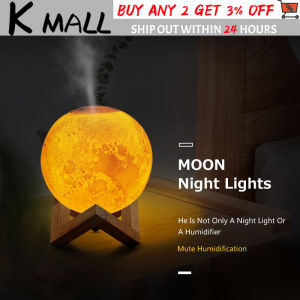 880ml Aroma Diffuser Ultrasonic Essential Air USB Humidifier Full Moon Lamp Night Light 13cm