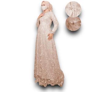 GAMIS NAJWA BUSUI/ GAMIS BRUKAT TILE MUTIARA FULL BRUKAT TILE PESTA FASHION TERBARU