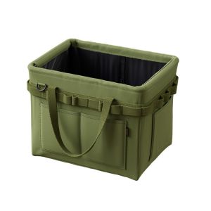 WU552 แบบพับได้ กระเป๋าเก็บของสำหรับการตั้งแคมป์ ความจุขนาดใหญ่ ออกซ์ฟอร์ด กระเป๋าพกพาเครื่องมือพับได้ ฐานเสริมแรง กระเป๋าหลายช่อง กลางแจ้ง