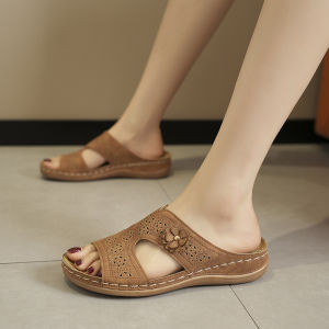 [Free Shipping] Plus-Size WomenS Sandals 2026 Summer New Style One-Strap Design With Hollowed-Out Detailing Thick-Soled Beach Sandals Comfortable And Versatile