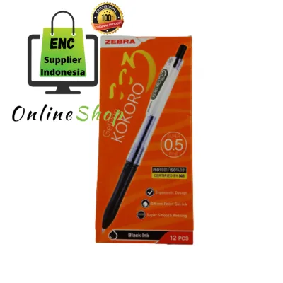 zebra 3 buah pen gel 05 ZEBRA KOKORO bolpen 0.5 mm bolpoint per 3 pcs