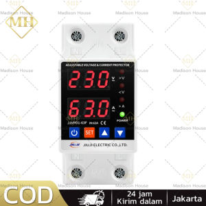 Digital Din Rail Over Voltage Current Protector 220V 40A - VAP-2P Alat Pemutus Tegangan Listrik Berlebih Otomatis Self-recoverable LED