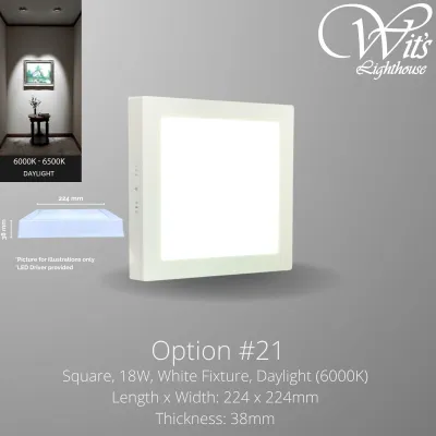LED Downlight Surface Mounted LED Ceiling Light Round Square 6W 12W 18W 24W 3000K 4000K 6000K 3 Tone