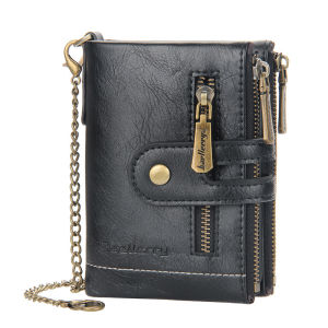 AE New mens short wallet high-end business style with double zipper pu Mens vintage small wallet