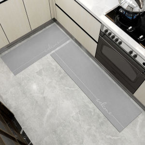 Kitchen Floor Mat Absorbentand Oil Absorption Non-Slip Floor Mat Long Bathroom Non-Slip Foot Mat Wipable Dirt Strip Mat Nordic Carpet Entrance Doorway Mat Household Bedroom Carpet
