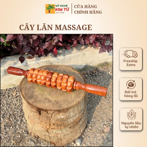Cây Lăn Massage Toàn Thân Gỗ Dừa 9 Bánh Lăn Gọn Nhẹ & Dễ Dùng Giúp Giảm Đau Mỏi Cơ Toàn Thân Thư Giãn Tại Nhà - KIM TỨ