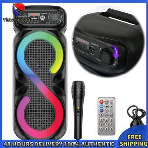 Vktech Bluetooth Outdoor Speaker Compact Portable Audio Device for Karaoke and Camping with Long Playtime