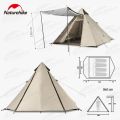 Naturehike Four-Sided Pyramid Automatic Tent Outdoor Portable Awning Four-Sided Quick Build Auto Pole Pyramid Large Hall Double Door For 3-4 Persons Waterproof Breathable Camping  Hiking Travel Heavy Duty Original Nature Hike. 