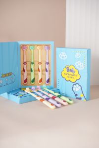 แปรงสีฟัน3dออกแบบให้มีขน3ด้านครอบคลุม360องศา ขนนุ่ม ด้ามจับกันลื่น ฟันสะอาด สีสันน่ารัก น่าใช้ ดูแลช่องปาก แปรงสีฟันสำหรับเด็ก