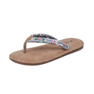 [Free Shipping] WomenS Summer 2026 Flip-Flops For Outdoor Wear Flat-Soled Vacation Sandals With Floral Pattern Beach Sandals For Women