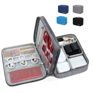 Double Layer Data Cable Storage Bag Waterproof Bag Mobile Phone Digital Package