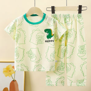 0-5Yrs Cotton Pajamas for Baby Boys with Short Sleeves Cute Animal Pattern Sleepwear for Kids