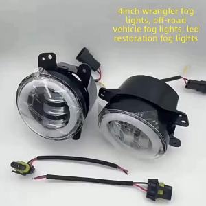 4 Inch LED Fog Light Universal White Yellow Ring Angel Eyes Lamp Dual Color Waterproof Front Bumper Fog Light For Car