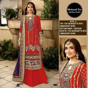 [PRE-ORDER] Ready Made Havye Fox Georgette With Havye Embroidery Work Suit (10-15days delivery)